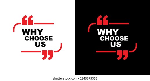 why choose us sign on white background