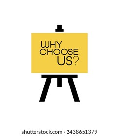 why choose us sign on white background