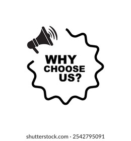 why choose us sign on white background