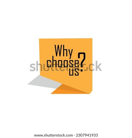 why choose us sign on white background