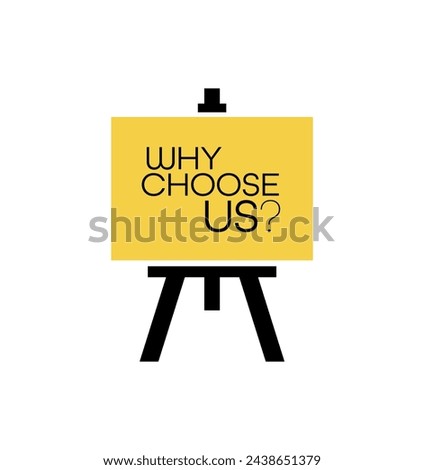 why choose us sign on white background