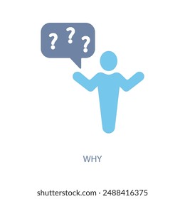 why concept line icon. Simple element illustration. why concept outline symbol design.