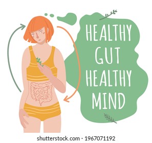 Why Gut Health Matters. Your Mood And Digestion Are Important. Horizontal Poster. Medical Infographic. Stomach Function. Editable Vector Illustration In Modern Style. Healthcare And Scientific Concept