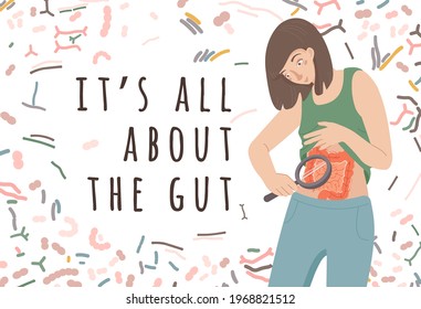 Why Gut Health Matters. Your Digestion Are Important. Horizontal Poster. Medical Infographic. Stomach Function. Editable Vector Illustration In Modern Style. Healthcare And Scientific Concept