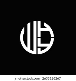 WHY logo WHY icon WHY monogram WHY letter minimalist Circle flat Unique modern abstract logo design.
