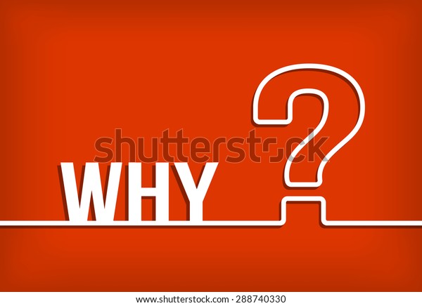 Why\
question mark vector with red background\
illustration
