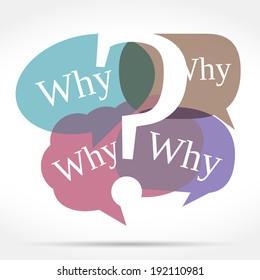 Why question with speech bubbles, vector eps10 illustration