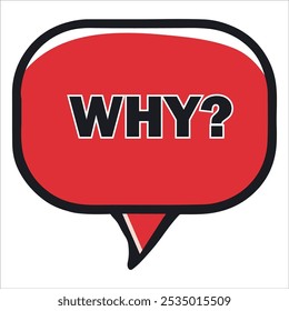 WHY question word speech bubble. Lettering. Why question text. Quote phrase icon. Graphic Design print Vector word illustration. Why question word for