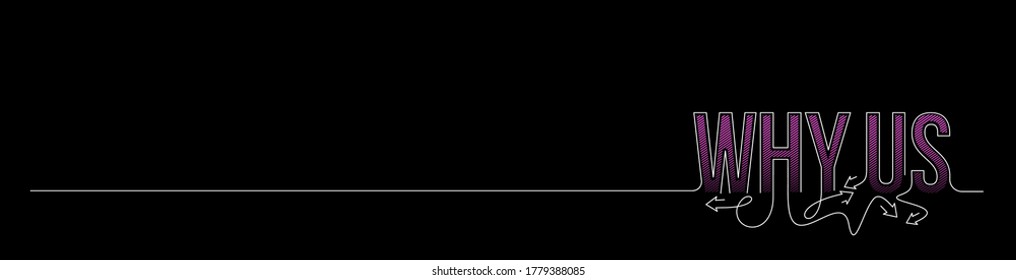Warum US Kalligrafische Linie Kunst Text Banner Poster Vektorgrafik Design.