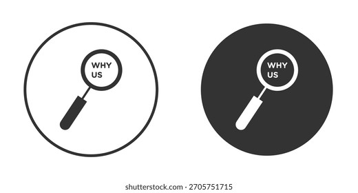 Why us icon. Perfect for web and app interfaces, presentations, infographics
