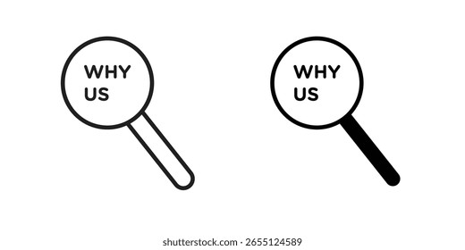 Why us icon vector design. set web icons