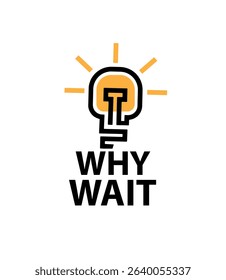 why wait text on white background	