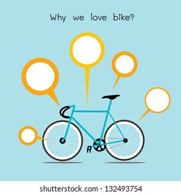 Why we love bike. bicycle with quote text vector. EPS10