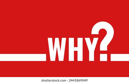 Why word with question mark over red background