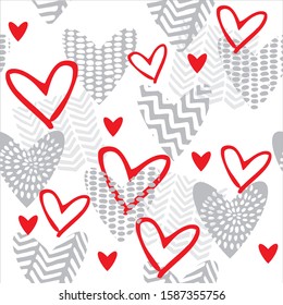 whyte background with colorful hearts