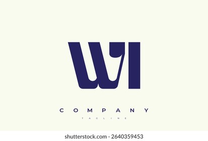WI Abstract Geometric Logo Design. Modern and elegant logo design with simplistic typography elements, showcasing branding excellence.