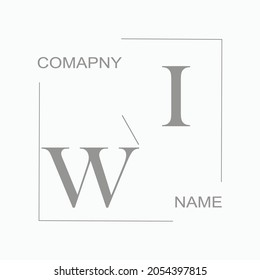 Ilustración de la firma del logotipo inicial del vector de belleza WI