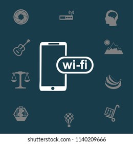 Wi fi access is available for your phone vector icon