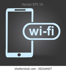 Wi fi access is available for your phone vector icon