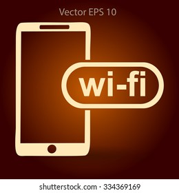 Wi fi access is available for your phone vector icon