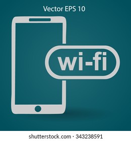 Wi fi access is available for your phone vector icon
