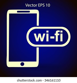 Wi fi access is available for your phone vector icon