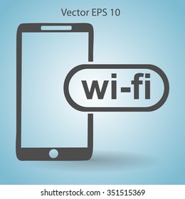 Wi fi access is available for your phone vector icon