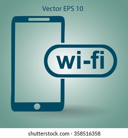 Wi fi access is available for your phone vector icon