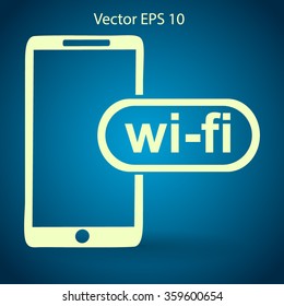Wi fi access is available for your phone vector icon