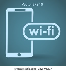 Wi fi access is available for your phone vector icon