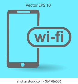 Wi fi access is available for your phone vector icon