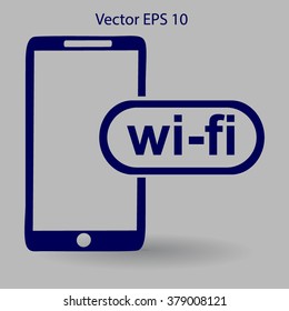 Wi fi access is available for your phone vector icon