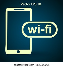 Wi fi access is available for your phone vector icon