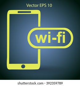 Wi fi access is available for your phone vector icon