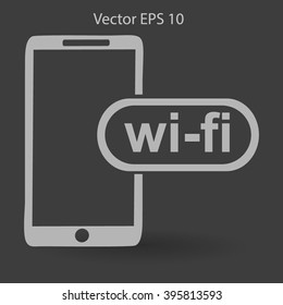 Wi fi access is available for your phone vector icon