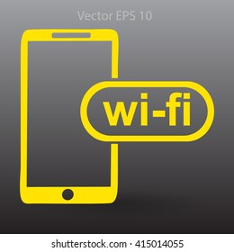 Wi fi access is available for your phone vector icon