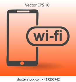 Wi fi access is available for your phone vector icon