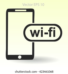 Wi fi access is available for your phone vector icon
