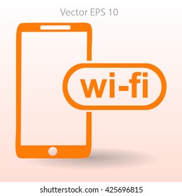 Wi fi access is available for your phone vector icon