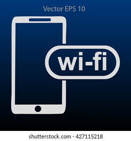 Wi fi access is available for your phone vector icon