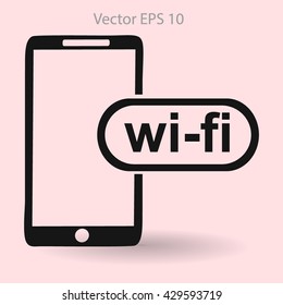 Wi fi access is available for your phone vector icon