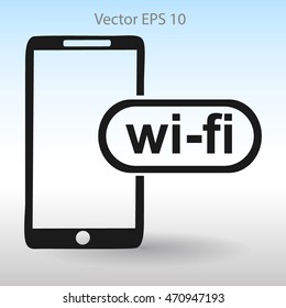 Wi fi access is available for your phone vector icon