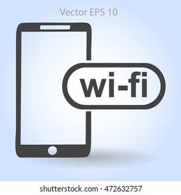 Wi fi access is available for your phone vector icon