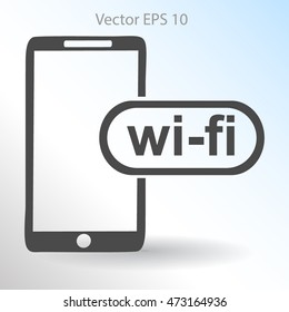 Wi fi access is available for your phone vector icon