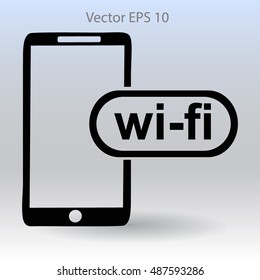 Wi fi access is available for your phone vector icon