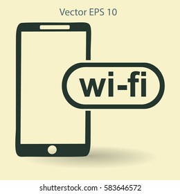 Wi fi access is available for your phone vector icon