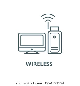 Wi fi adapter,wireless  vector line icon, linear concept, outline sign, symbol