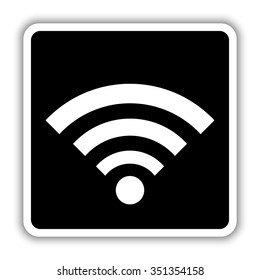 wi fi - black vector icon