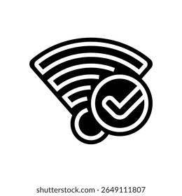 wi fi connected glyph icon vector. wi fi connected sign. isolated symbol illustration