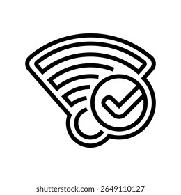wi fi connected line icon vector. wi fi connected sign. isolated contour symbol black illustration